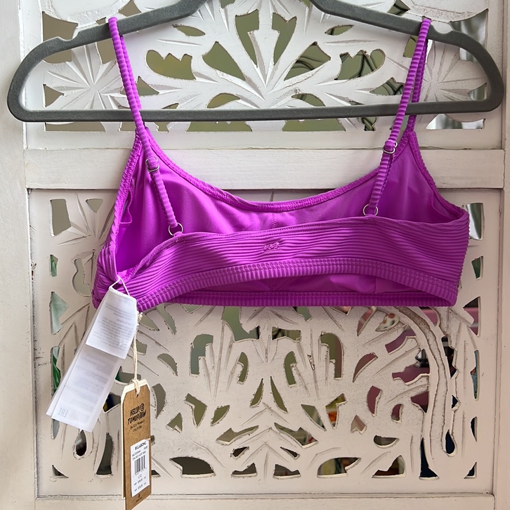NWT Billabong Tanlines Avery mini scoop neck bikini top. Color: purple - Picture 2 of 10